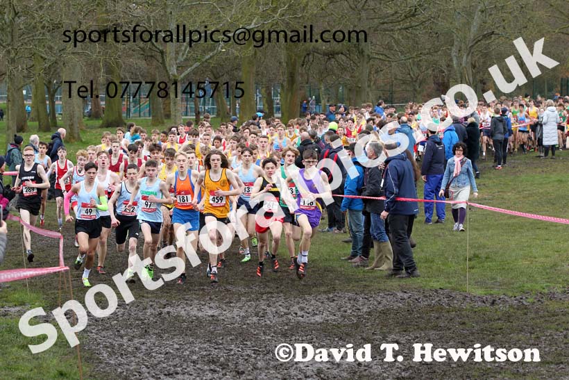Intermediate boys, 2020 New Balance English Schools Champs., Sefton Park, Liverpool. Photo: David T. Hewitson/Sports for All Pics